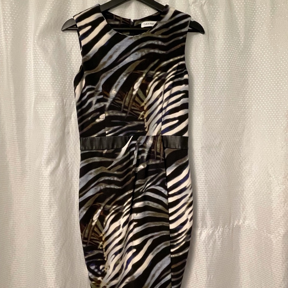 Calvin Klein animal print fitted dress